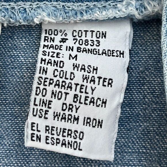 Vintage Y2K Embroidered Butterfly Denim Shirt Size Medium - Picture 12 of 12